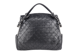 CHANEL ULTIMATE SOFT HOBO WOVEN BLACK LAMBSKIN LEATHER SILVER HARDWARE (1134xxxx) WITH CARD AND DUST COVER