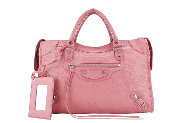 BALENCIAGA CITY BAG PINK COLOR LEATHER WITH STRAPS AND DUST COVER