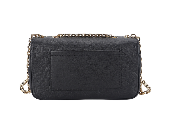 LOUIS VUITTON MARCEAU (M46200) BLACK EMPREINTE LEATHER GOLD HARDWARE WITH STRAP AND DUST COVER