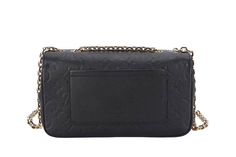 LOUIS VUITTON MARCEAU (M46200) BLACK EMPREINTE LEATHER GOLD HARDWARE WITH STRAP AND DUST COVER