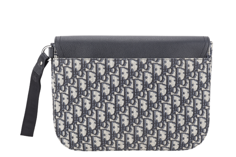 CHRISTIAN DIOR SADDLE A5 POUCH OBLIQUE JACQUARD WITH BLACK LEATHER WITH DUST COVER