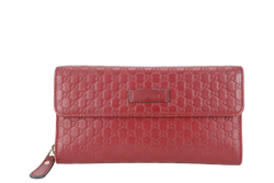GUCCI GG SIGNATURE CONTINENTAL ZIP LONG WALLET GOLD HARDWARE WITH DUST COVER AND BOX
