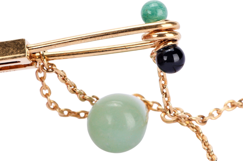 FENDI BAGUETTE CHARMS BRACELET, LIGHT GREEN ENAMEL & GOLD PLATED, NO DUST COVER & BOX