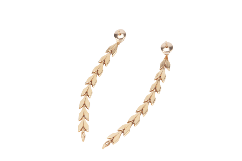 TIFFANY & CO EARRING VINE DROP IN YELLOW GOLD 18K WITH DIAMONDS WITH RECEIPT AND BOX