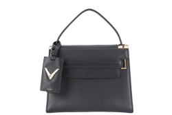 VALENTINO GARAVANI MY ROCKSTUD FRAME BAG MEDIUM BLACK CALFSKIN LEATHER GOLD HARDWARE WITH STRAP AND DUST COVER