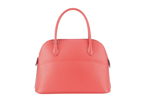 HERMES BOLIDE 25 CAPUCINES EPSOM LEATHER SILVER HARDWARE STAMP A (YEAR 2017) WITH STRAP, RAINCOAT AND BOX NO DUST COVER