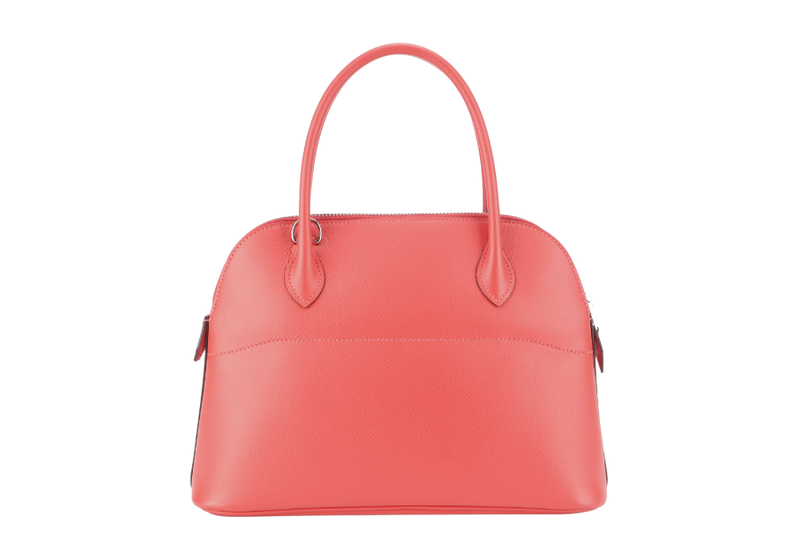 HERMES BOLIDE 25 CAPUCINES EPSOM LEATHER SILVER HARDWARE STAMP A (YEAR 2017) WITH STRAP, RAINCOAT AND BOX NO DUST COVER