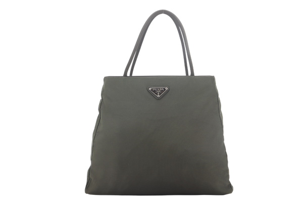 PRADA B3864 TESSUTO CITY NYLON GREEN TOTE BAG WITH CARD NO DUST COVER