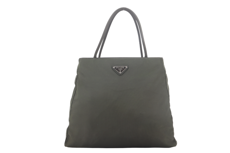 PRADA B3864 TESSUTO CITY NYLON GREEN TOTE BAG WITH CARD NO DUST COVER