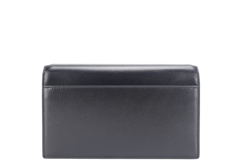 YVES SAINT LAURENT (YSL) WOC MINI PARIS BLACK CALF LEATHER WITH SLING, DUST COVER AND BOX