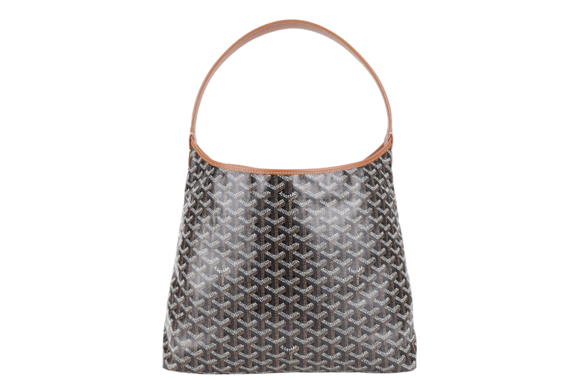 GOYARD BOHEME HOBO BLACK & TAN GOYARDINE WITH POUCH AND DUST COVER