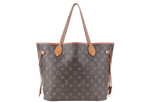 LOUIS VUITTON M46975 NEVERFULL MM MONOGRAM CANVAS GOLD HARDWARE WITH DUST COVER