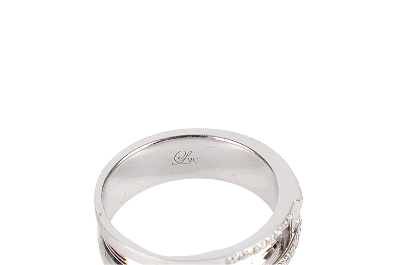 LOVE & CO DIAMOND RING 18K WG SIZE 52 4.6G