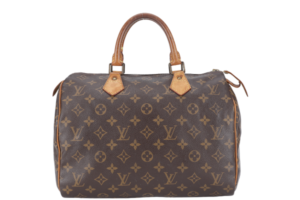 LOUIS VUITTON SPEEDY 30 BROWN MONOGRAM CANVAS GOLD HARDWARE NO DUST COVER