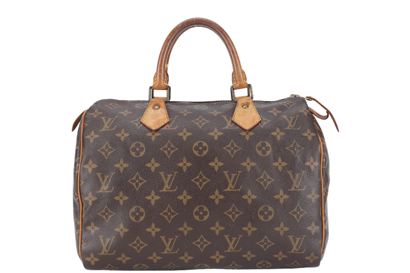 LOUIS VUITTON SPEEDY 30 BROWN MONOGRAM CANVAS GOLD HARDWARE NO DUST COVER