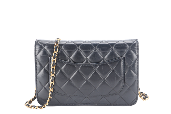 CHANEL WOC (2224xxxx) BLACK QUILTED AGED CALFSKIN GOLD HARDWARE NO DUST COVER