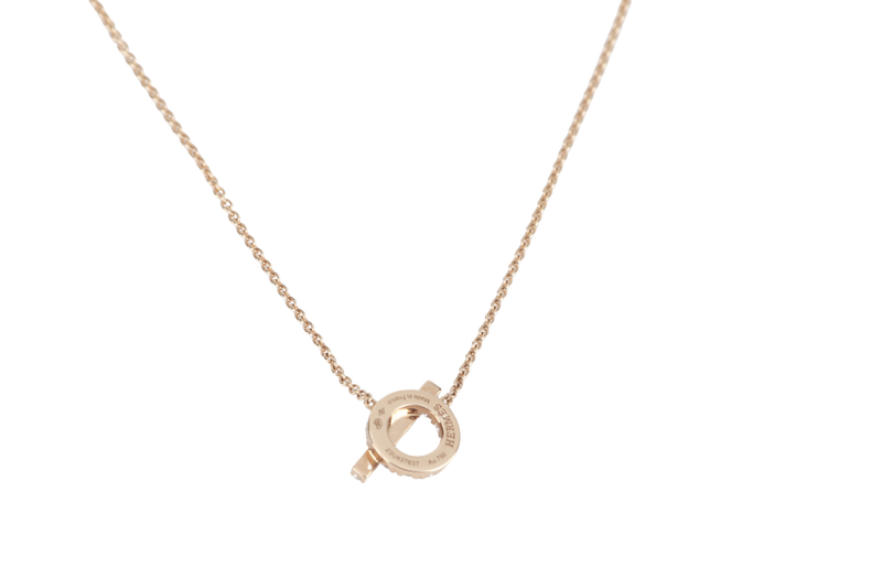 HERMES NECKLACE PENDANT FINESSE 18K ROSE GOLD SANS COLORIS DIAMOND WITH BOX