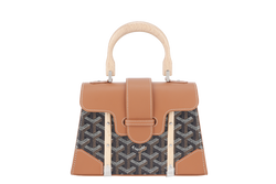 GOYARD SAIGON STRUCTURE MINI BAG BLACK AND TAN COLOR WITH DUST COVER AND BOX