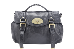 MULBERRY ALEXA SMALL BLACK LEATER 2WAYS BAG GOLD HARDWARE WITH SLING