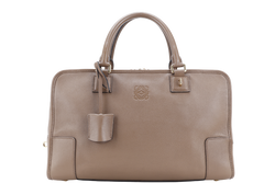 LOEWE AMAZONIA LARGE BROWN SMOOTH CALF LEATHER WITH KEYS AND LOCK