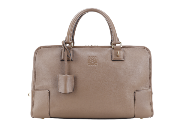 LOEWE AMAZONIA LARGE BROWN SMOOTH CALF LEATHER WITH KEYS AND LOCK