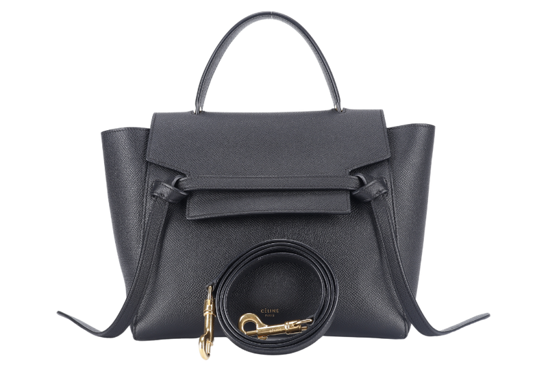 CELINE MICRO BELT BAG IN GRAINED BLACK CALFSKIN NO DUST COVER