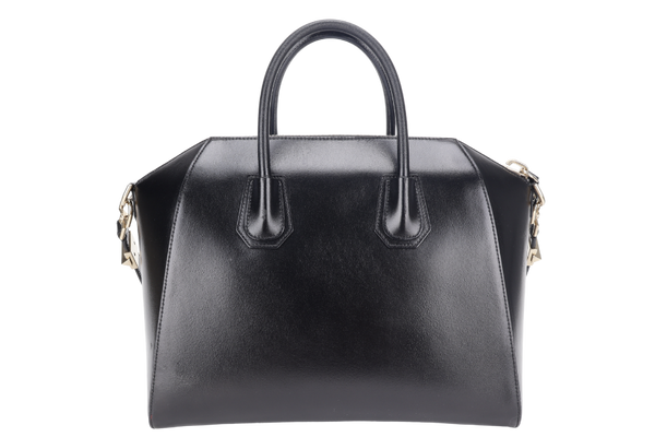 GIVENCHY ANTIGONA MEDIUM BLACK LEATHER GOLD HARDWARE WITH DUST COVER