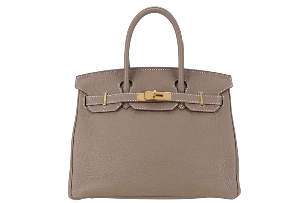 HERMES BIRKIN 30 ETOUPE TOGO GOLD HARDWARE STAMP Z (2021) WITH LOCK & KEYS, RAINCOAT AND DUST COVER