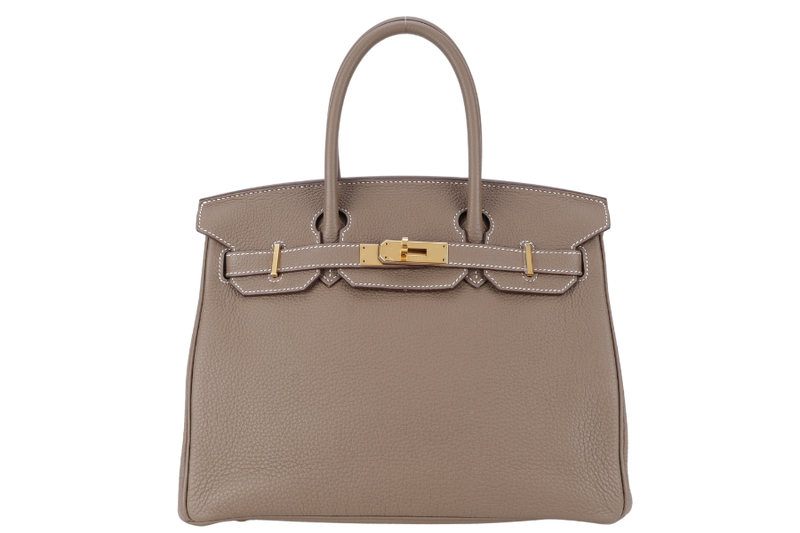 HERMES BIRKIN 30 ETOUPE TOGO GOLD HARDWARE STAMP Z (2021) WITH LOCK & KEYS, RAINCOAT AND DUST COVER