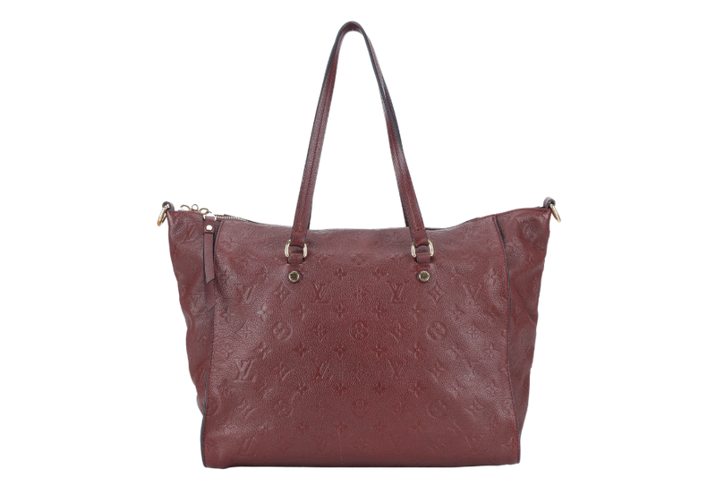 LOUIS VUITTON LUMINEUSE PM (M93413) BURGUNDY MONOGRAM EMPREINTE GOLD HARDWARE WITH DUST COVER