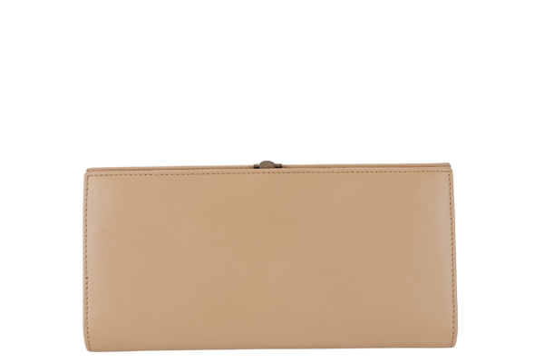 GUCCI INTERLOCKING LONG WALLET BEIGE CALF LEATHER BOX NO DUST COVER