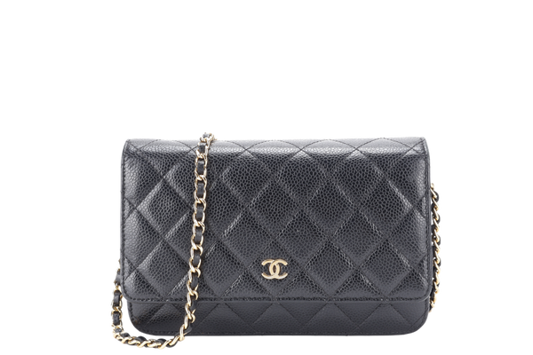 CHANEL W.O.C (2880xxxx) BLACK CAVIAR LEATHER GOLD HARDWARE WITH CARD