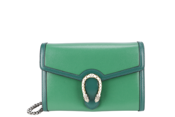 GUCCI 401231 1147 GREEN SERPENTI BUCKLE, WITH DUST COVER & BOX