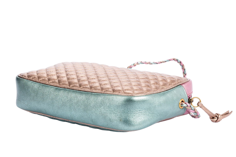 Gucci Laminate Shoulder Bag, Quilted Pink Metallic & Blue Metallic