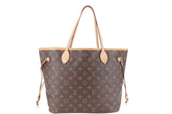 LOUIS VUITTON M46975 NEVERFULL MM MONOGRAM CANVAS GOLD HARDWARE WITH DUST COVER