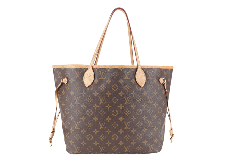LOUIS VUITTON M46975 NEVERFULL MM MONOGRAM CANVAS GOLD HARDWARE WITH DUST COVER