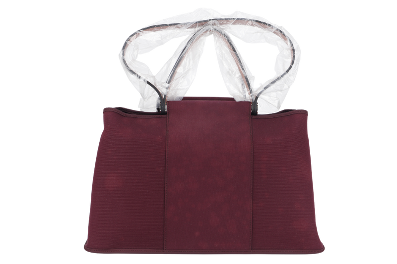 HERMES CABAG ELAN 39 BURGUNDY VELVET PHW STAMP T (YEAR 2015) WITH DUST COVER