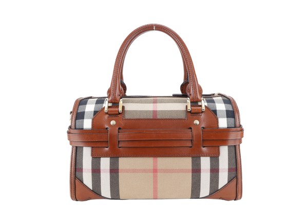 BURBERRY ALCHESTER BRIDLE HOUSE CHECK BOWLER BAG (3786555-26R) WITH DUST COVER