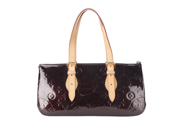 LOUIS VUITTON ROSEWOOD AVENUE AMARANTE MONOGRAM VERNIS LEATHER GOLD HARDWARE WITH DUST COVER