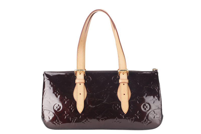 LOUIS VUITTON ROSEWOOD AVENUE AMARANTE MONOGRAM VERNIS LEATHER GOLD HARDWARE WITH DUST COVER