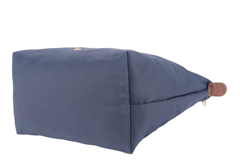 LONGCHAMP LE PLIAGE SMALL NAVY BLUE CANVAS GOLD HARDWARE NO DUST COVER