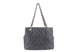 CHANEL PST BLACK CAVIAR LEATHER GOLD HARDWARE (1319xxxx) WITH CARD NO DUST COVER