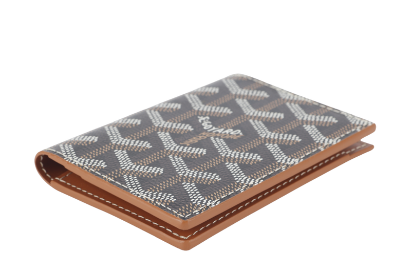 GOYARD SAINT-MARC CARD WALLET BLACK AND TAN COLOR WITH BOX