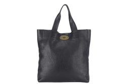 MULBERRY LARGE BLACK LEATHER TOTE GOLD HARDWARE WITH DUST COVER