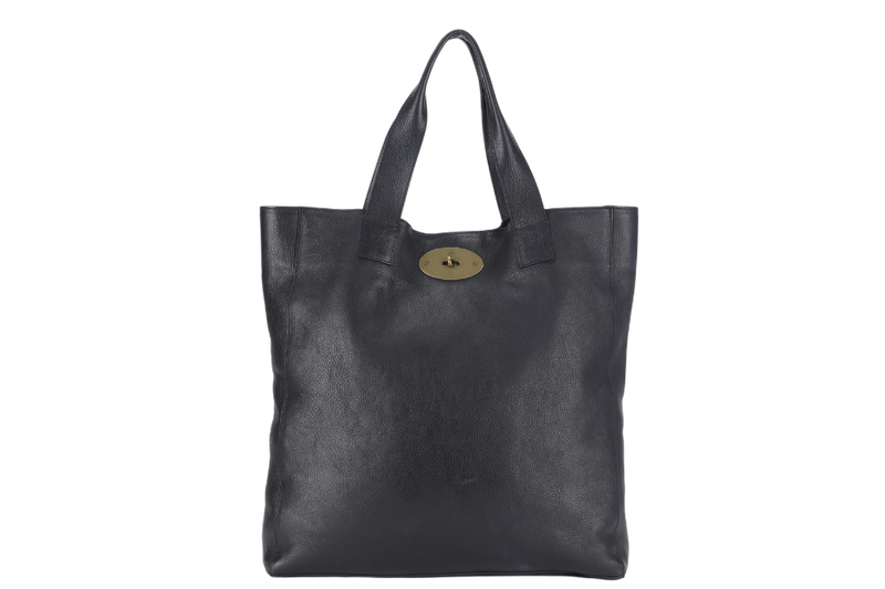 MULBERRY LARGE BLACK LEATHER TOTE GOLD HARDWARE WITH DUST COVER