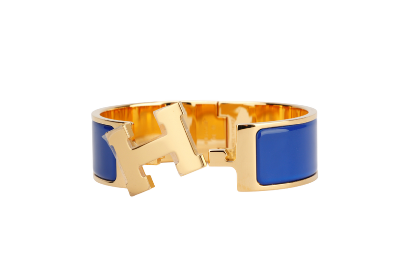HERMES CLIC CLAC 2CM PM SIZE ROYAL BLUE GOLD HARDWARE WITH BOX