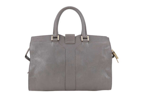 YVES SAINT LAURENT (YSL) CABAS Y LIGNE DARK GREY LEATHER GOLD HARDWARE WITH DUST COVER AND STRAPS