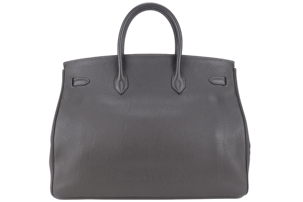 HERMES BIRKIN 40 TOGO LEATHER ETAIN SILVER HARDWARE STAMP K (YEAR 2007) WITH DUST COVER, RAINCOAT, PADLOCK AND KEYS