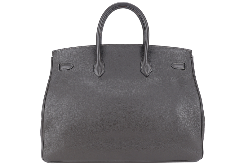 HERMES BIRKIN 40 TOGO LEATHER ETAIN SILVER HARDWARE STAMP K (YEAR 2007) WITH DUST COVER, RAINCOAT, PADLOCK AND KEYS