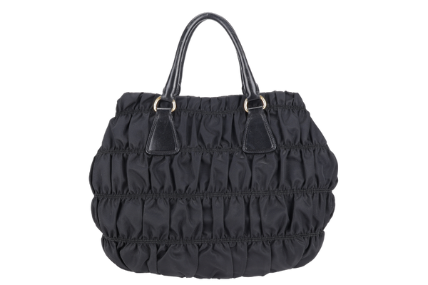 PRADA B1789M TESSUTO GAUFRE BLACK NYLON WITH CARD, STRAPS AND DUST COVER